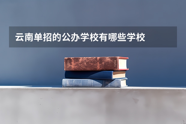 云南单招的公办学校有哪些学校