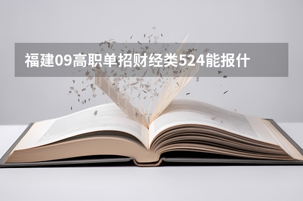 福建09高职单招财经类524能报什么学校？